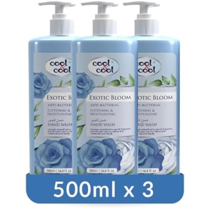 Cool & Cool EXOTIC BLOOM - 500ML(PACK OF 3) - ANTI-BACTERIAL,SKIN-SOFTENING & MOISTURIZING LIQUID HAND WASH 1.5 LITERS - Image 1